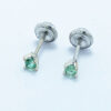 Aretes de oro blanco con esmeraldas