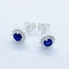 Aretes de plata con zafiro y circones