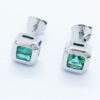 Aretes de oro blanco con esmeraldas