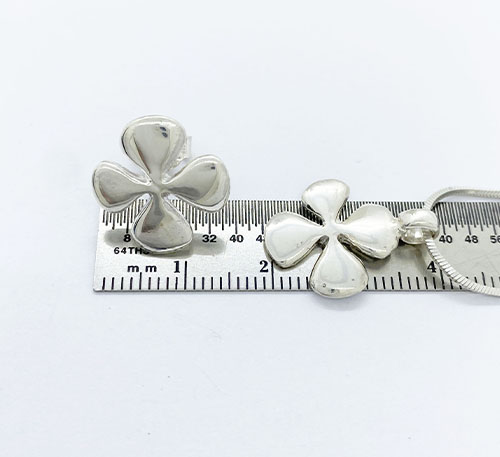 Set dije collar y aretes de plata ley 0,925