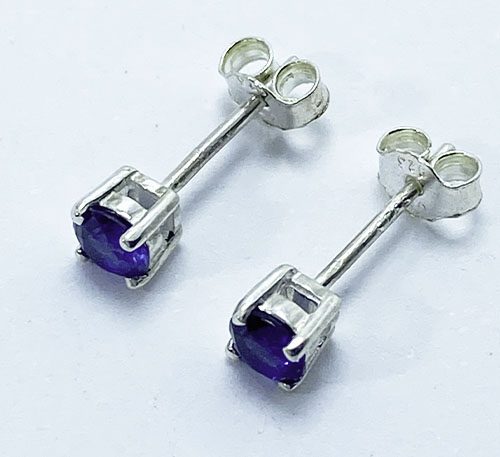 Aretes de plata con zafiros