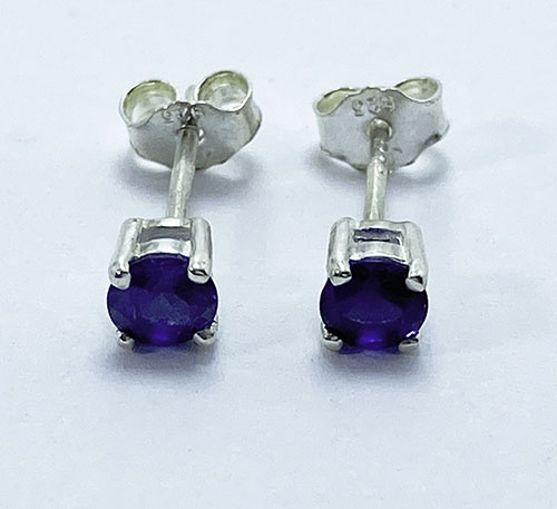 Aretes de plata con zafiros