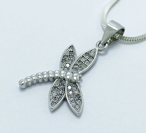 Dije collar de plata con circones naturales