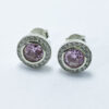 Aretes de plata con cuarzo rosa