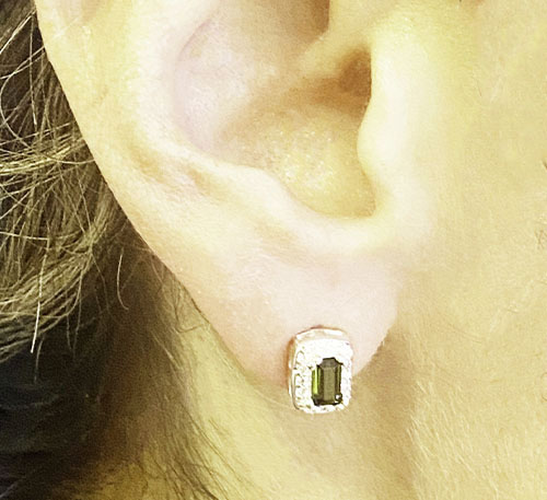 Set de aretes dije y cadena de plata con turmalinas