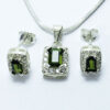 Set de aretes dije y cadena de plata con turmalinas