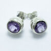 Aretes de plata con amatistas naturales