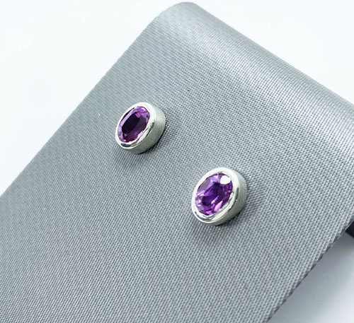 Aretes de plata con alejandritas